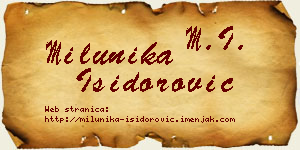 Milunika Isidorović vizit kartica